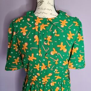 Modcloth Holiday Gingerbread Man Collared Dress